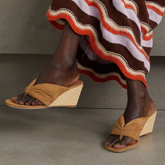 STAUD women’s Dahlia suede espadrille wedge sandals - Picture 1 of 16